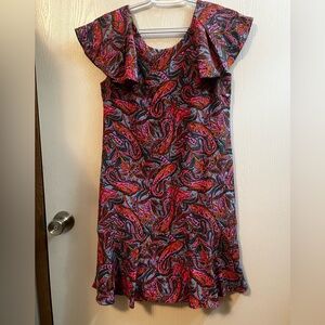 NWT J.Crew Silk Flutter Sleeve Paisley Dainty Mini Dress Women's Size 0